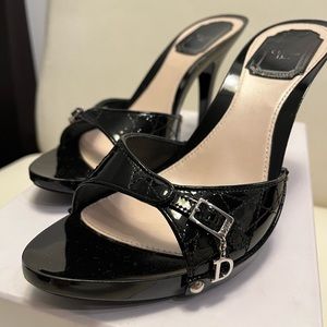 Christian Dior Cannage Patent Leather Sandals